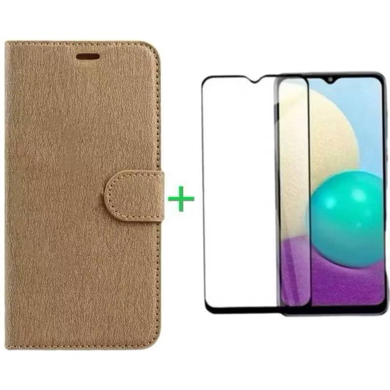 Kit 2 Capa Capinha Carteira+ película 3D de vidro For Celular Samsung modelo A10   A10S A11 A12 A13(4G) A14