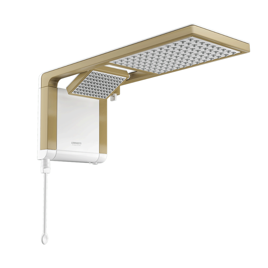 Chuveiro Lorenzetti Acqua Duo Branco e Matte Gold 220v 7800w