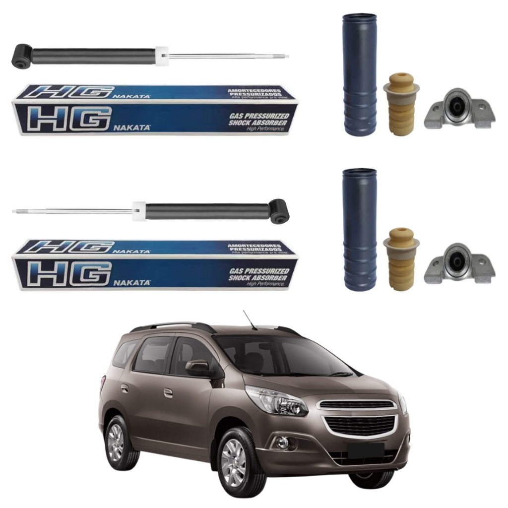 PAR AMORTECEDOR TRASEIRO SPIN 2012 A 2024 NAKATA + KIT