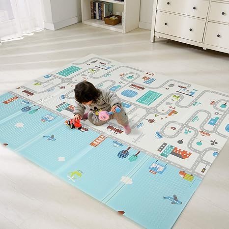 TAPETE TATAME INFANTÍL 180cmx120cm x8mm Bebê Dupla Face Emborrachado em Oferta na Shopee