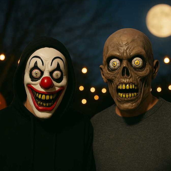 Máscara Halloween Terror Olhos 3D Vampiro Zumbi Palhaço Abóbora