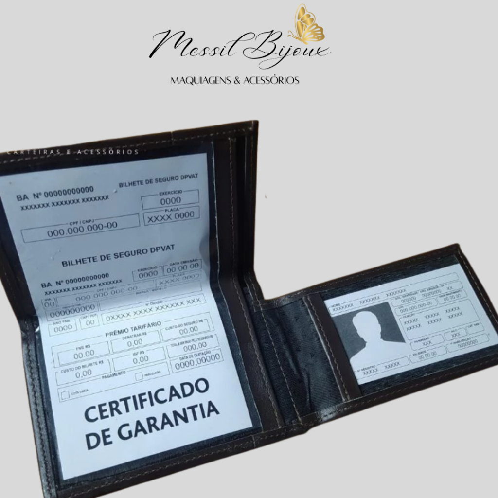 Porta Documento 2 abas Couro sintético. em Oferta na Shopee