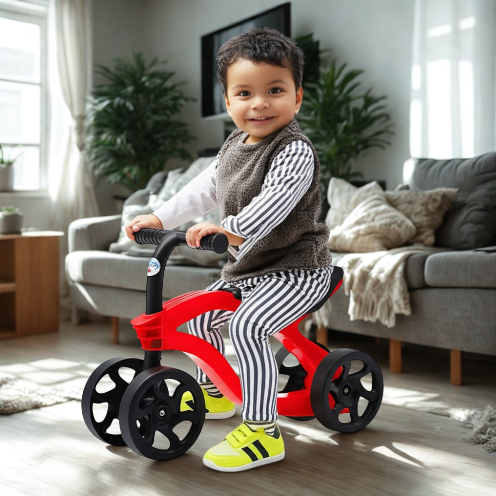 Bicicleta de Equilíbrio Infantil 4 Rodas Sem Pedal Criança Andar Aprender Andador Apartamento Bike