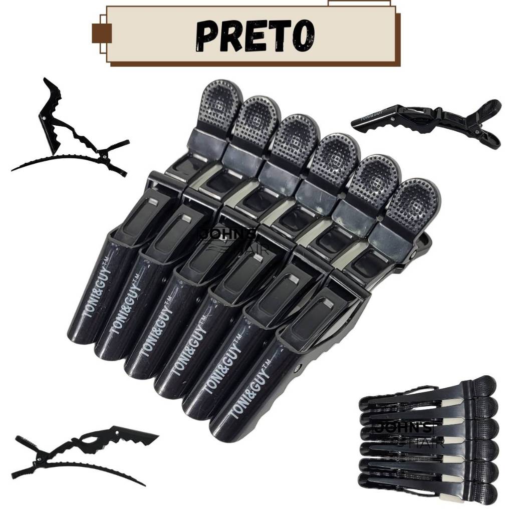 Kit 6 12 e 24 uni Presilha Jacaré Crocodilo Prendedor de Cabelo Clips Bico de Pato Profissional