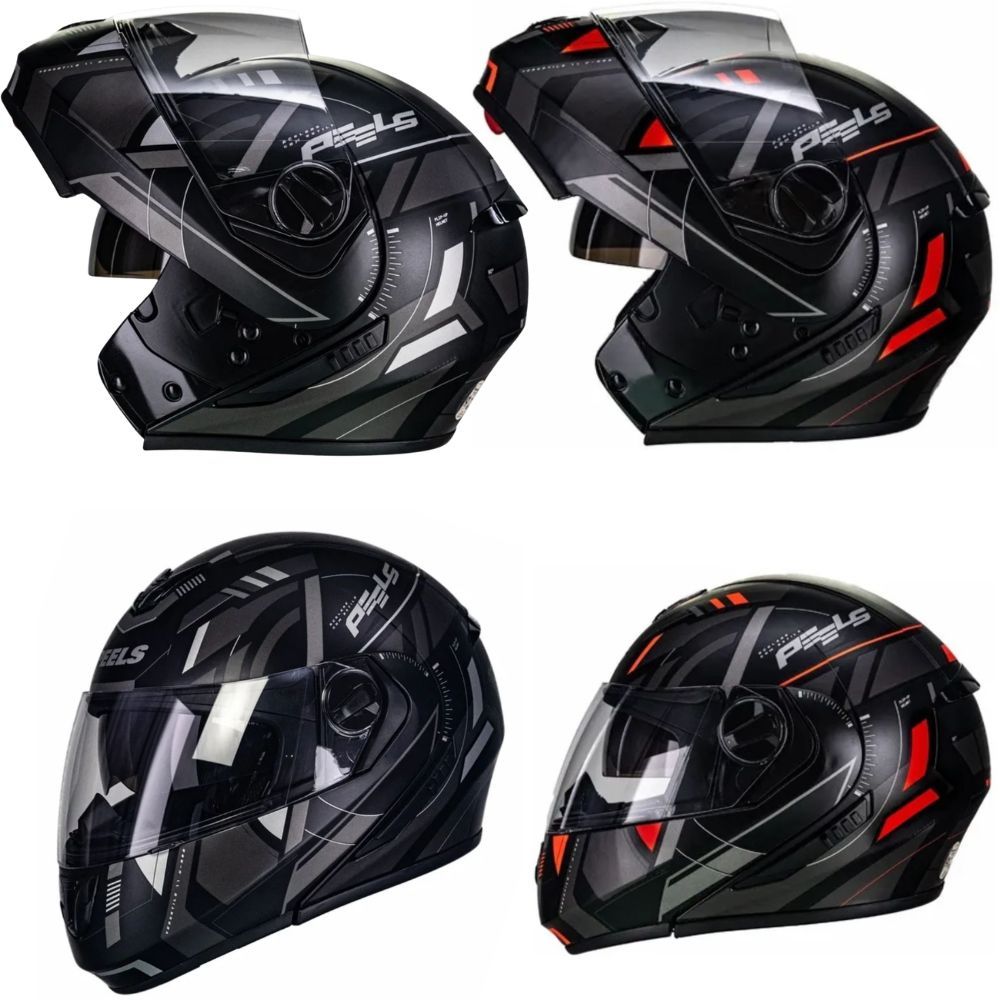 Capacete Escamoteável Com Oculos Interno Modelo Robocop Peels Urban U-RB2 Dynamic Para Moto
