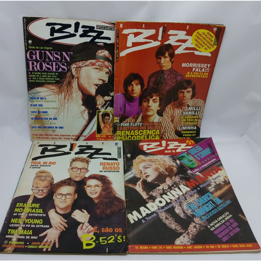Revista Bizz Rock Guns n Roses Pink Floyd