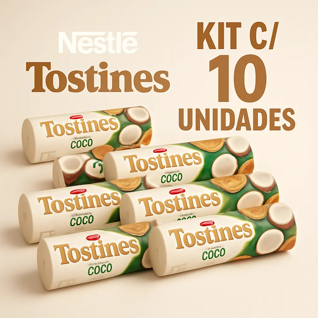 Kit C/10 Biscoito Coco Tostines 160g