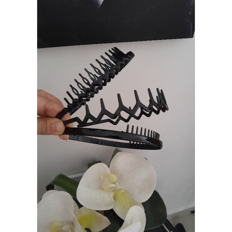 Tiara Cabelo Arco Unissex Grossa Fina  Pente Preta Masculina ou Feminina Moda Acessórios em Oferta na Shopee