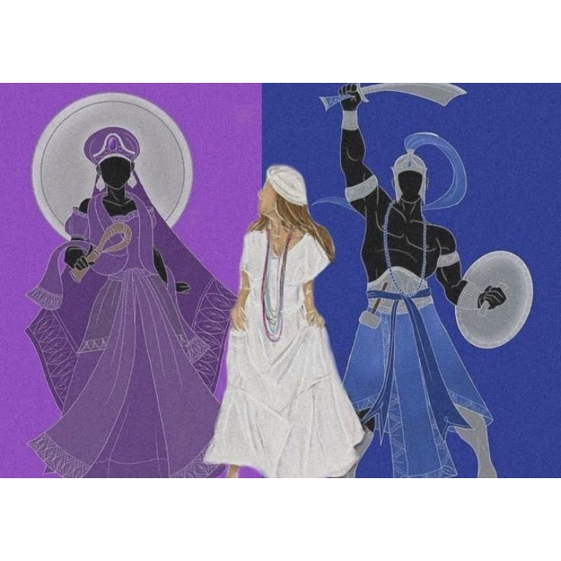 Quadro Decorativo Orixá Nana e Ogum Orixá Umbanda e Candomblé