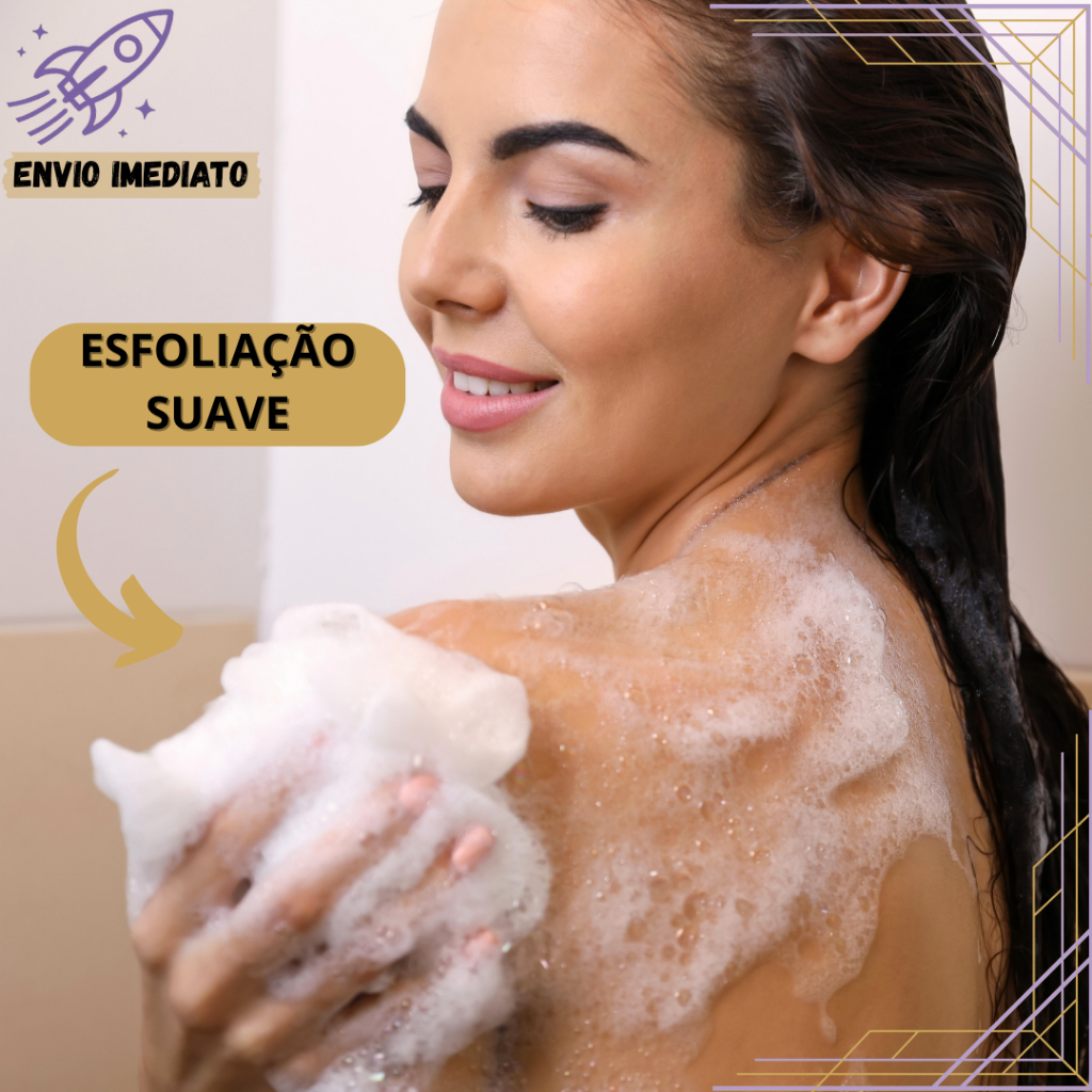 Kit 2 Esponja de Banho Nylon Cores Sortidas com Cordinha para Higiene Pessoal Casa Academia Viagem — imagem 2 de 2