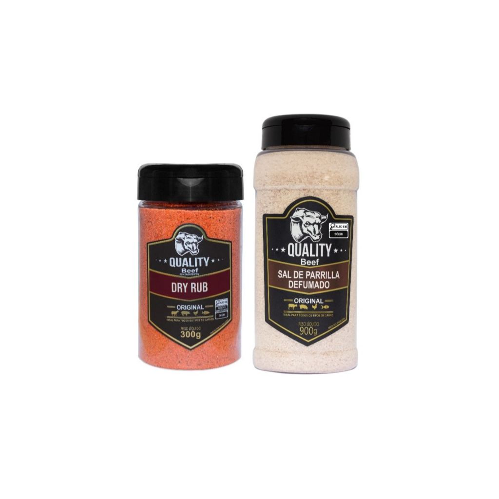Kit Quality Beef Dry Rub 300g Sal Parrilla Defumado 900g