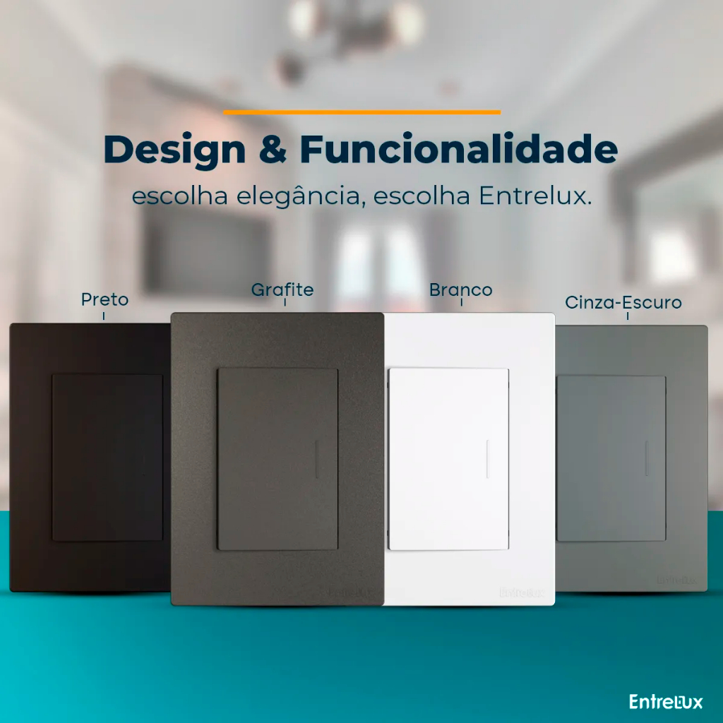 Conjunto 1 Interruptor Grande 10a Paralelo e Simples 4x2 110v 250v Entrelux