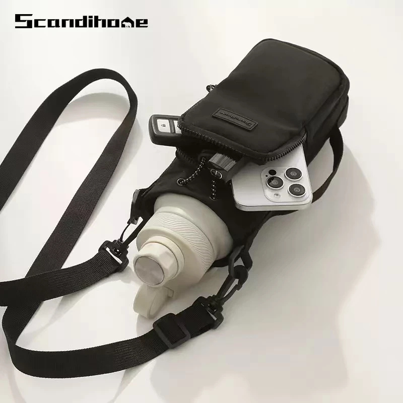 Bolsa de armazenamento com cordão para chaleira portátil para celular ao ar livre, capa para copo térmico-luna_WL 8160