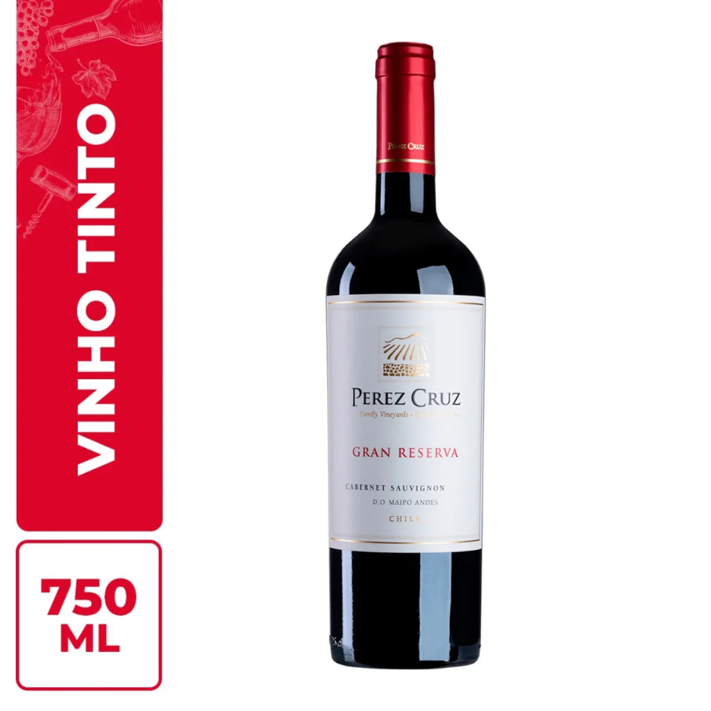 Vinho Tinto Fino Chileno Perez Cruz Cabernet Sauvignon Gran Reserva 750ML