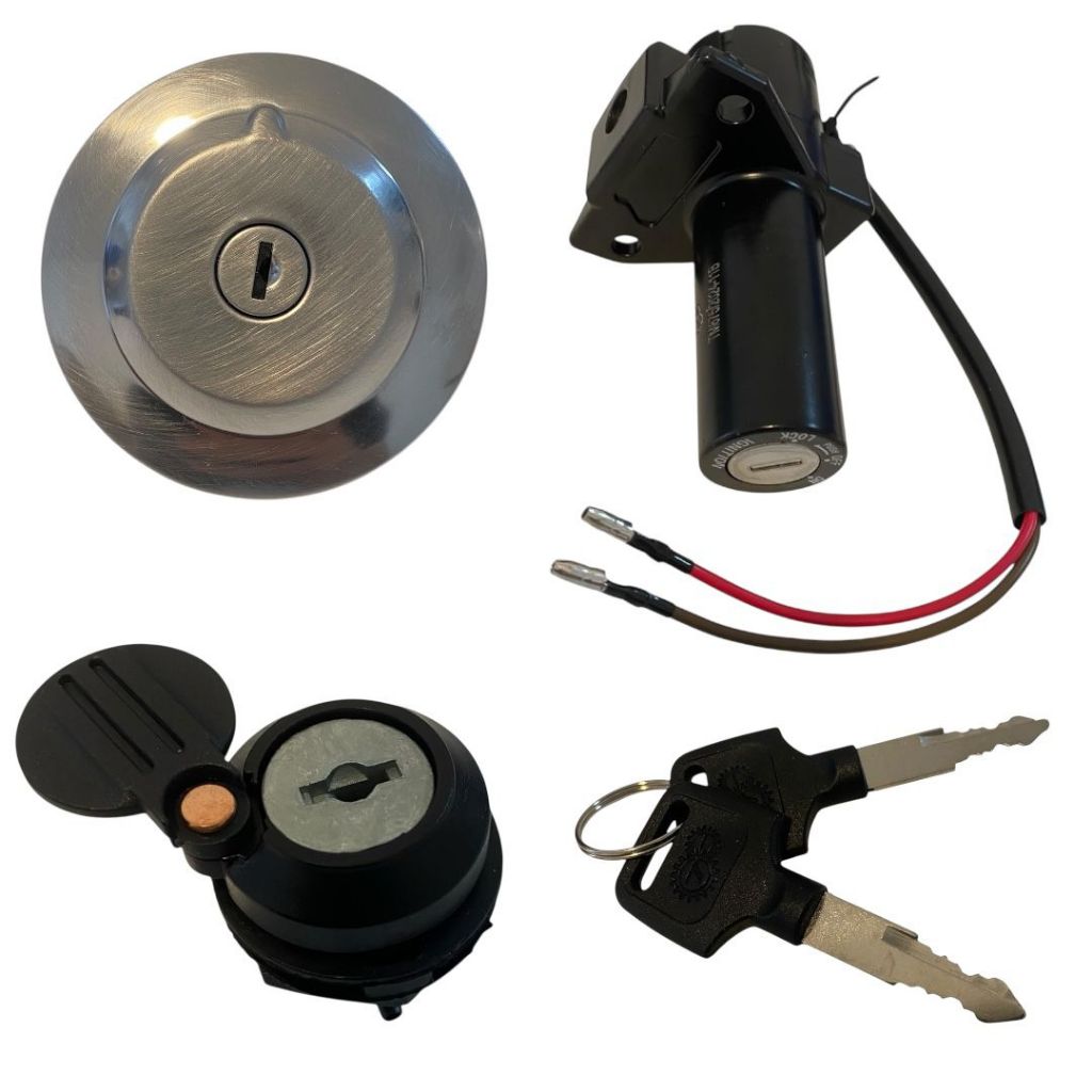 TAMPA DE TANQUE IGNIÇÃO E TRAVA DA TAMPA LATERAL YBR FACTOR FAZER COMPLETO em Oferta na Shopee