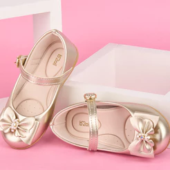 Sapatilha Infantil Casual Menina Confortável Laço Borboleta Pérolas 1011 Delicada Moda Promoção