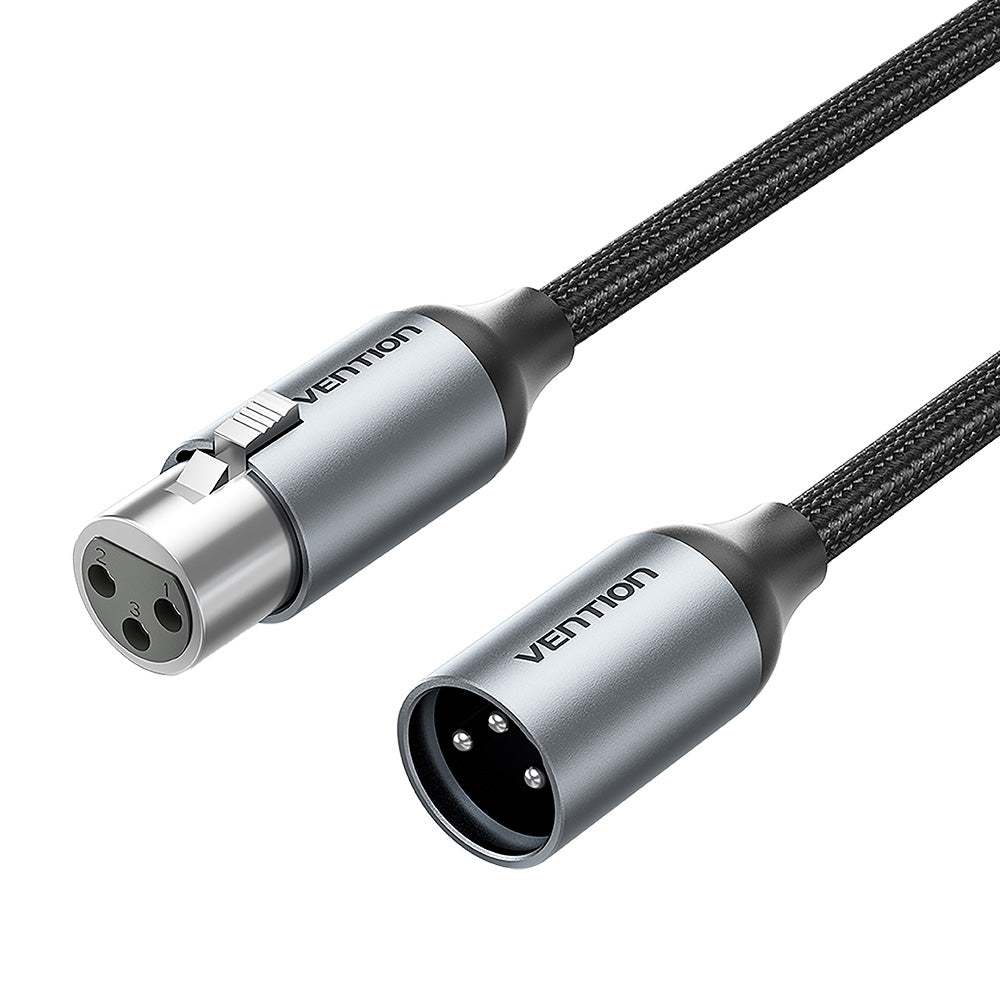 Vention - Cabo XLR Macho x XLR Fêmea Microfone Profissional Blindado Áudio Balanceado