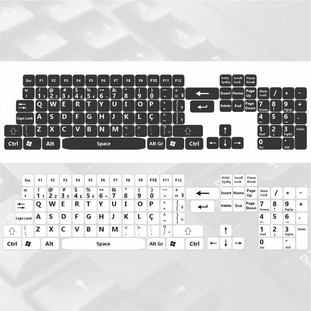 Adesivo Letras de teclado Computador PC Notebook completo