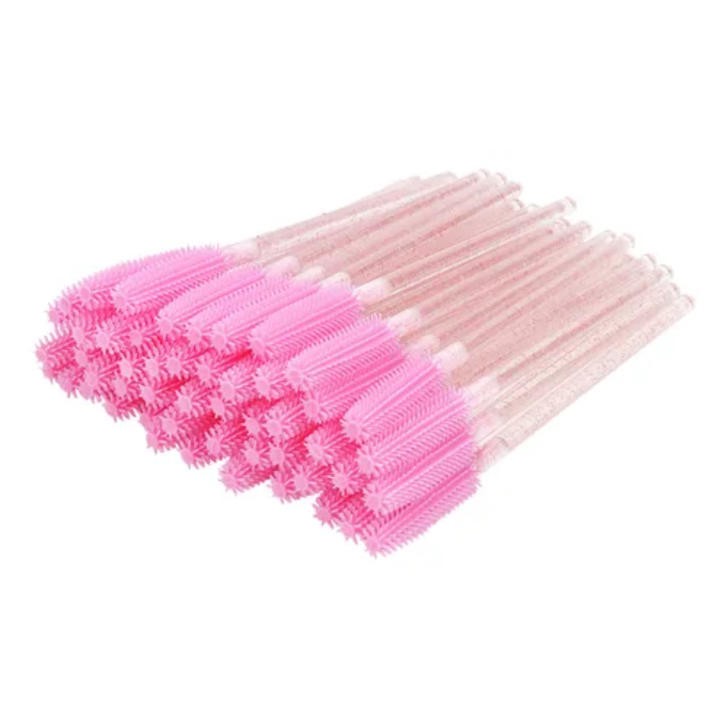 Kit 300 Escovinhas Com Glitter P/ Extensão De Cilios Sobrancelha Descartáveis