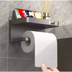 Suporte Porta Papel Higiênico Parede Adesivo Prateleira Celular Lenço Umedecido Organizador Lion