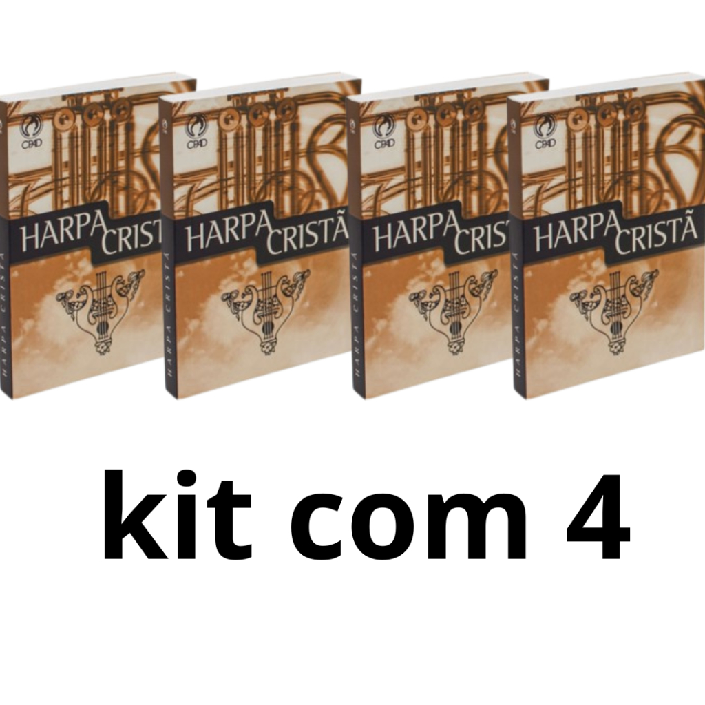 KIT COM 4 Harpa Cristã | Letra Normal | Tamanho pequeno | Capa Trompa Marrom em Oferta na Shopee