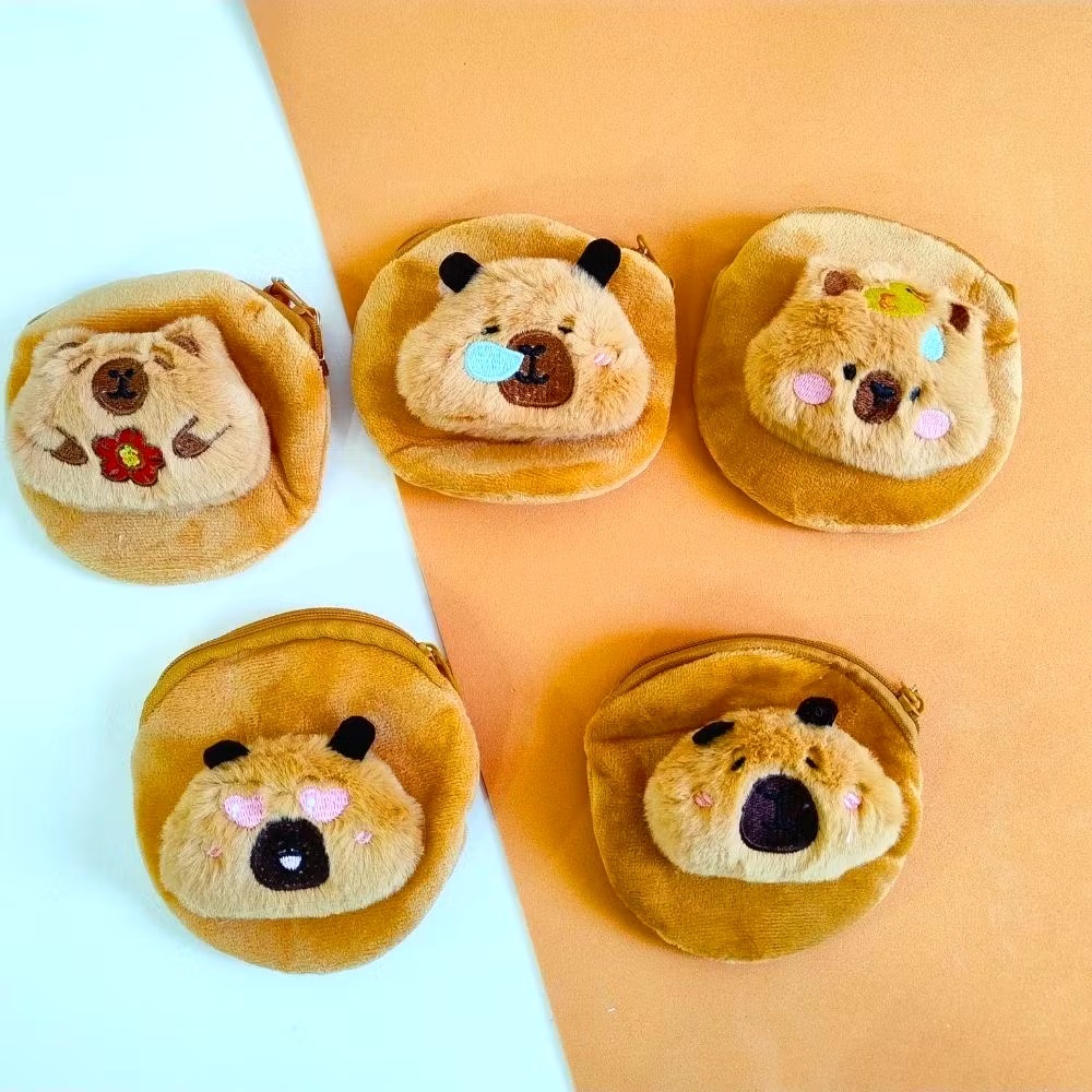Chaveiro Porta Moedas de Pelucia Capivara Fofa para presente Natal