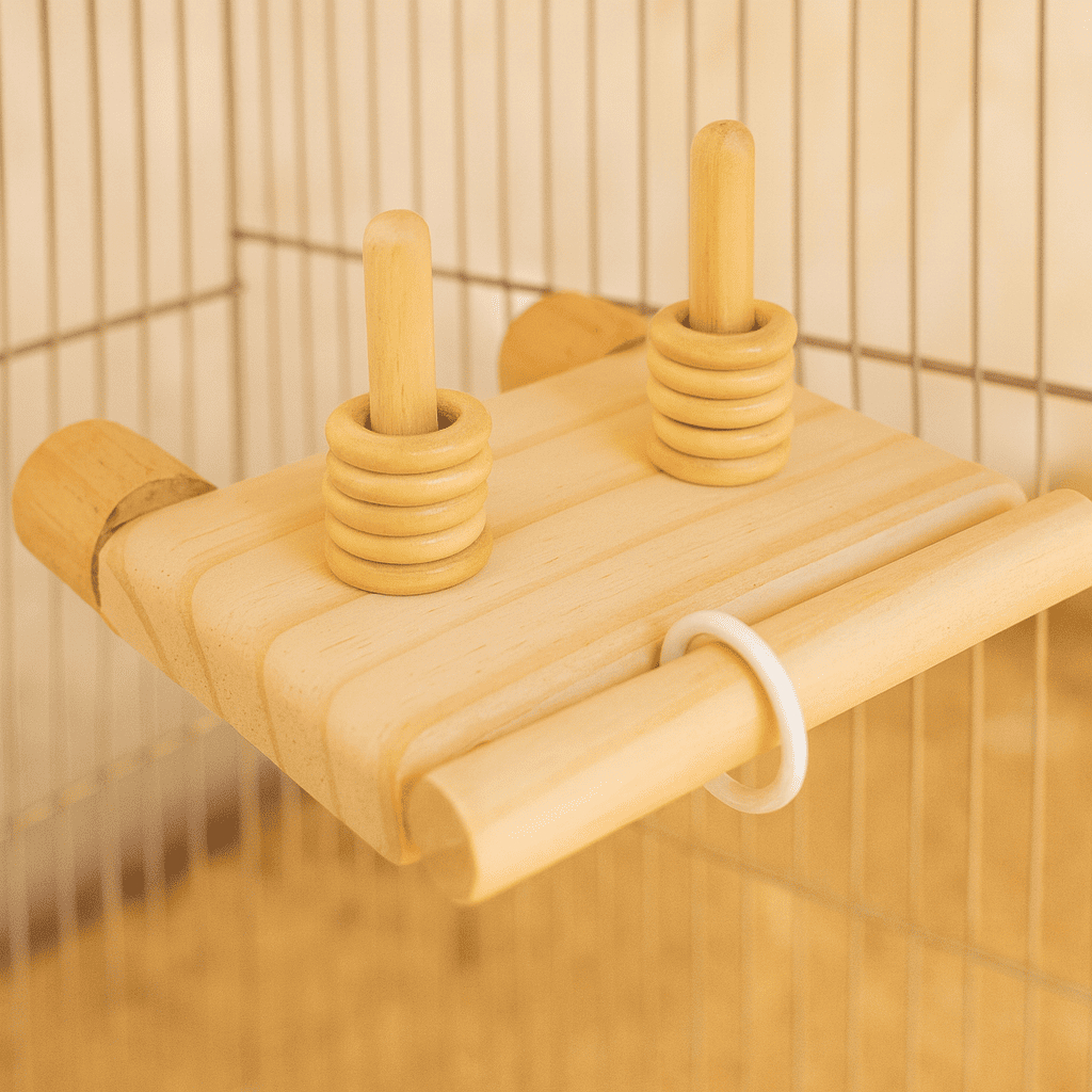 Puxa Argola Duplo Suspenso Madeira Premium Brinquedo de Calopsita, Agapornis, Periquitos para Gaiola em Oferta na Shopee