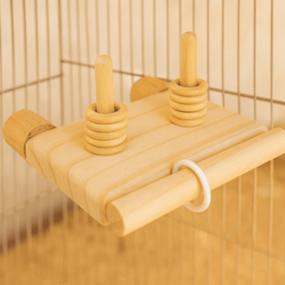 Puxa Argola Duplo Suspenso Madeira Premium Brinquedo de Calopsita, Agapornis, Periquitos para Gaiola em Oferta na Shopee