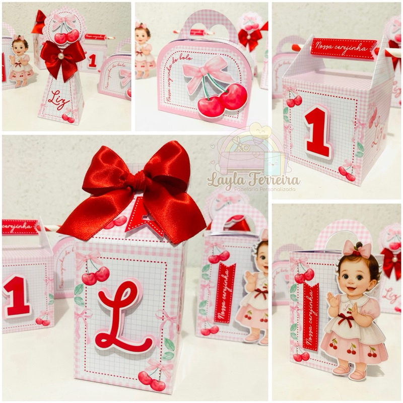 Kit com 15 Peças Cerejinha | Personalizados  | Festa | Lembrancinhas | Aniversário
