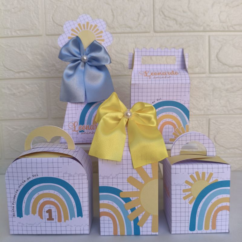 Kit Personalizado Tema Primeira Volta ao Sol  Lembrancinhas para Aniversário Caixinhas