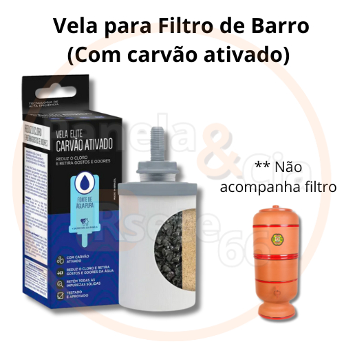 Vela para Filtro de Barro com Carvão Ativado