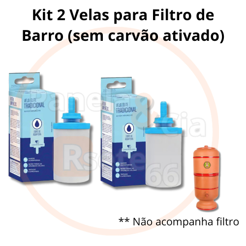 Kit 2 Velas para Filtro de Barro SEM Carvão Ativado