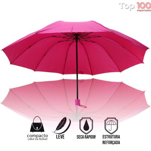 Guarda Chuva Grande Reforçado Cabe Na Bolsa Colorido Liso / SZJ-111