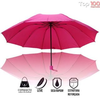 Guarda Chuva Grande Reforçado Cabe Na Bolsa Colorido Liso / SZJ-111