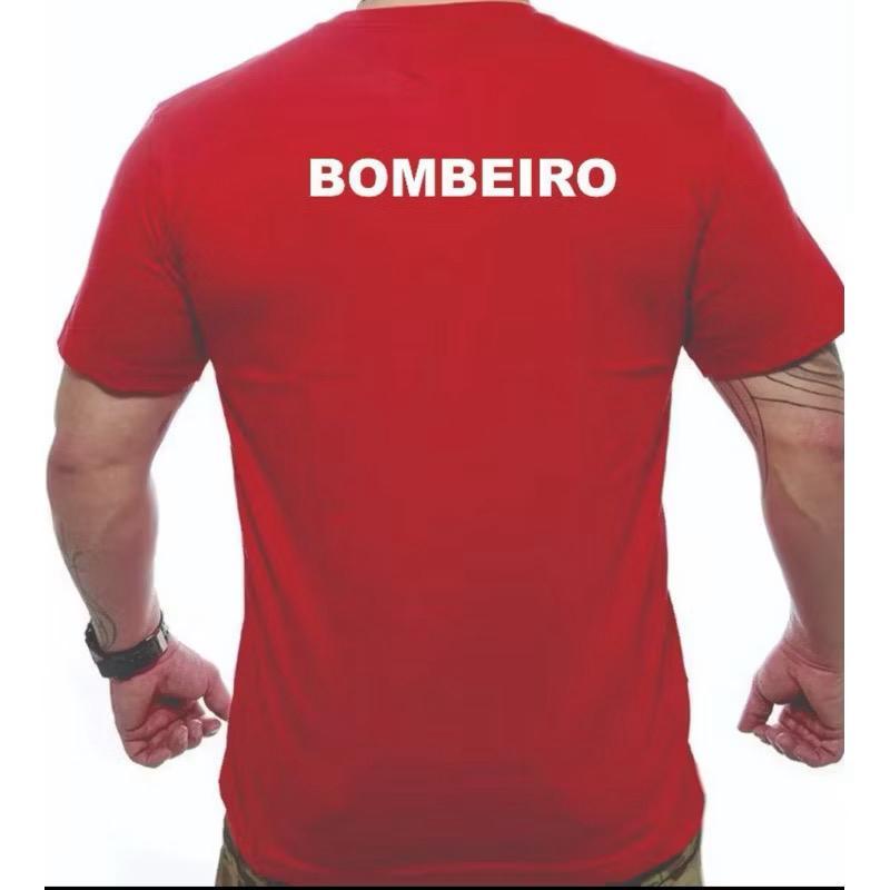 camiseta bombeiro brasão frente bombeiro atras dtf alta qualidade camisa entrega imediata  estampada algodão serviços