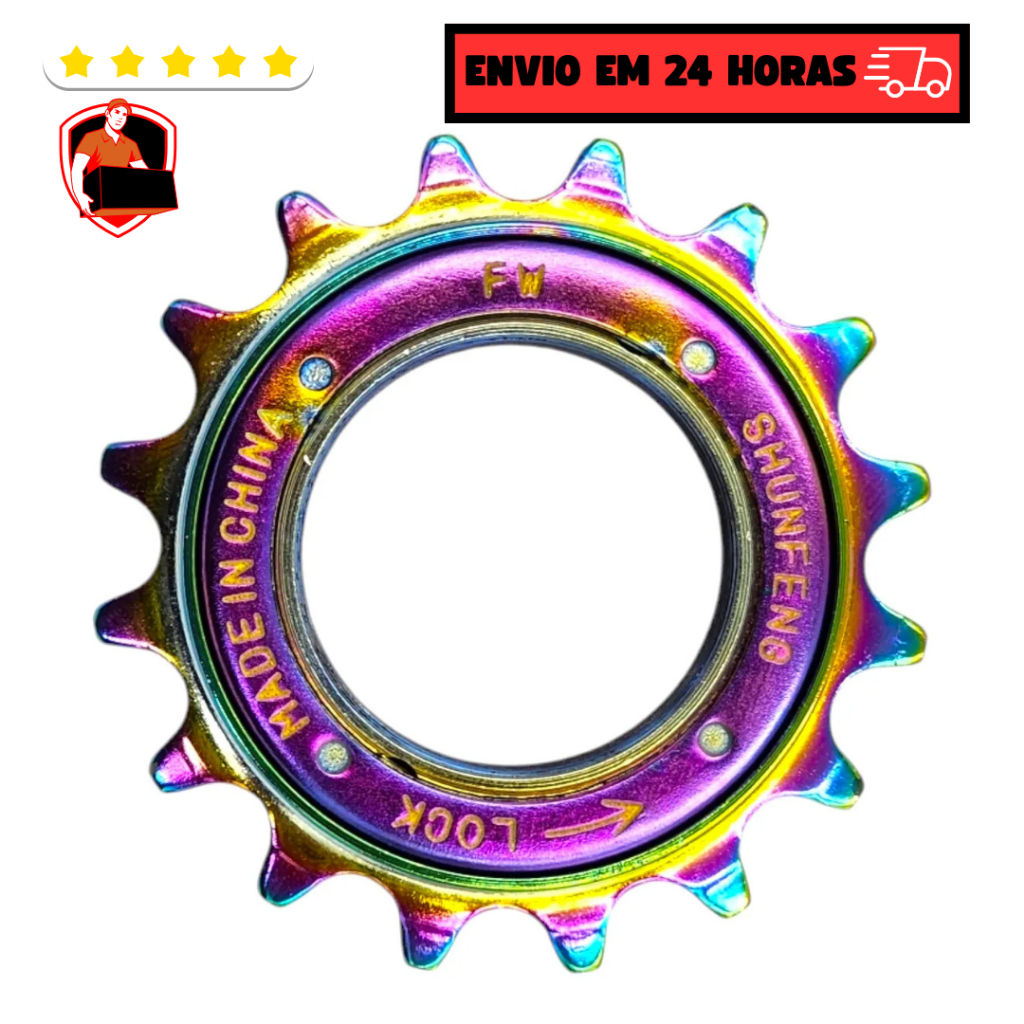 Catraca Roda Livre Para Bike Bmx 14/16/18 Dentes Camaleão Colorido