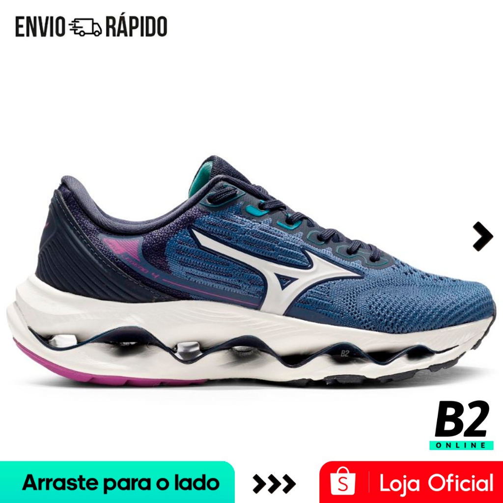 Tênis Mizuno Wave Legend 4 Feminino Azul Original Com Nota Fiscal e Garantia em Oferta na Shopee