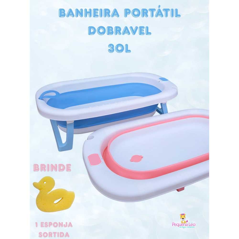Banheira de Bebe Dobrável 30L Portátil Segura Leve e Prática Infantil Menina Menino