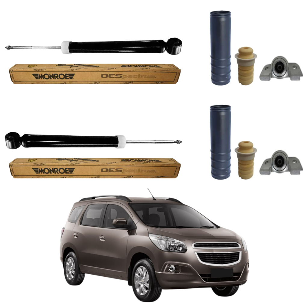 PAR AMORTECEDOR TRASEIRO SPIN 2012 A 2024 MONROE + KIT