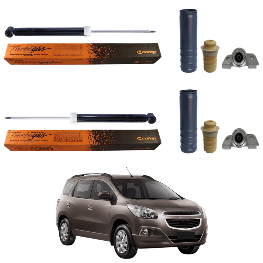 PAR AMORTECEDOR TRASEIRO SPIN 2012 A 2024 COFAP + KIT