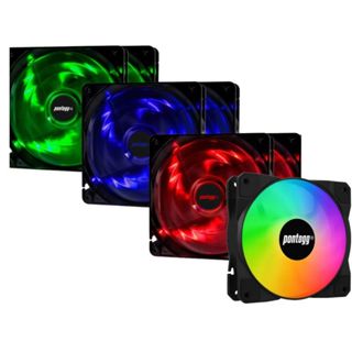 Kit 2 Cooler Fan 4 LED 120mm RGB Azul Verde Vermelho Ventoinha Gabinete PC Gamer Computador Pontogg em Oferta na Shopee