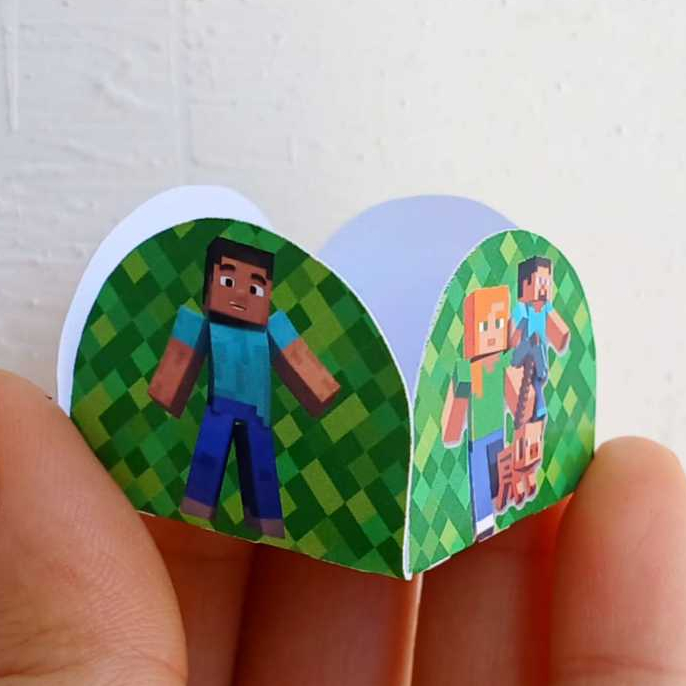 50 a 200 Forminhas de Doces Brigadeiro personalizada Minecraft - 4 pétalas- festa de aniversario