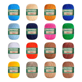 Barbante Barroco Circulo 400g Maxcolor 100% Algodão Linha Tricô Várias Cores em Oferta na Shopee