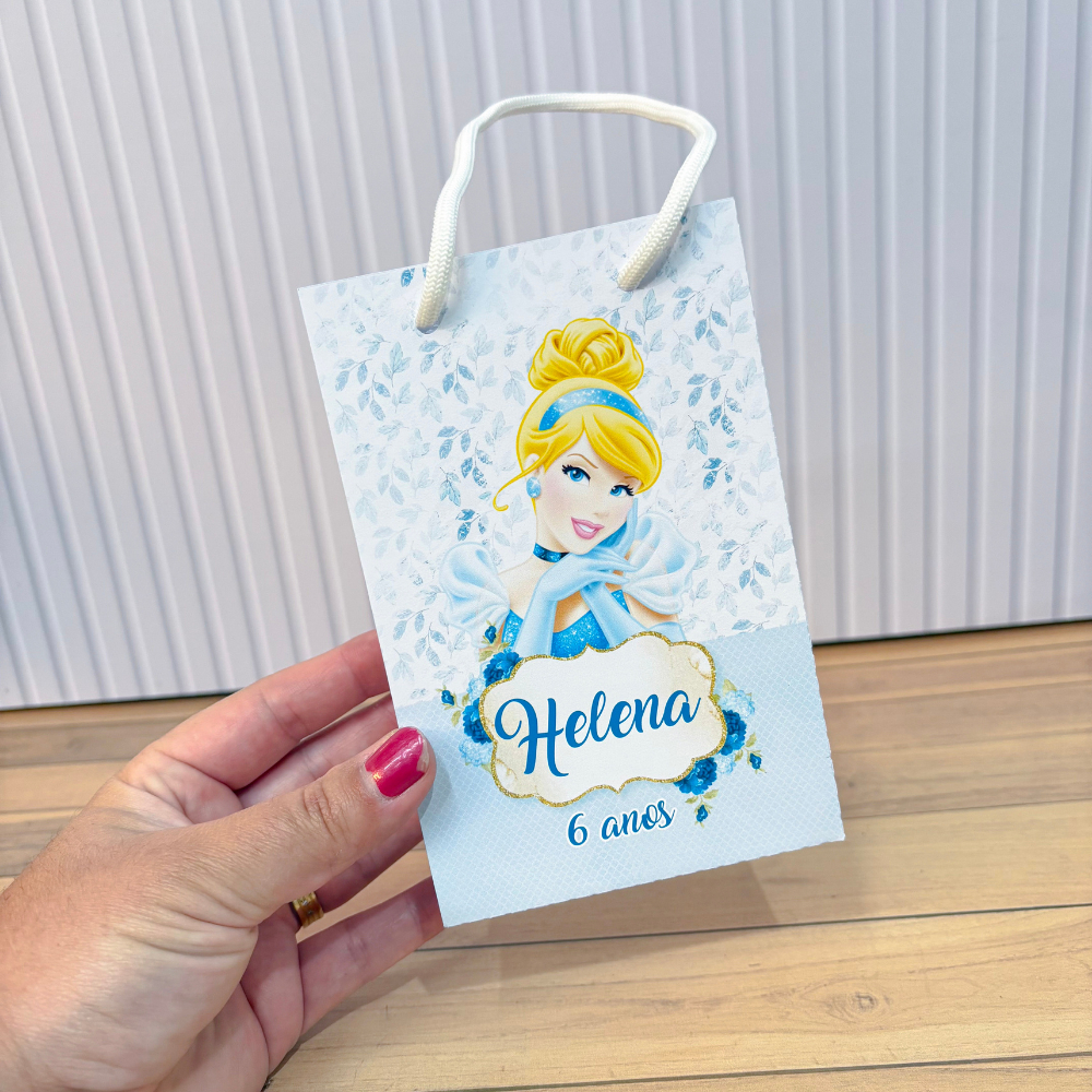 Sacola Personalizada P Cindelara| Lembrancinha Festa Infantil Cinderela| Aniversário Temas Variados