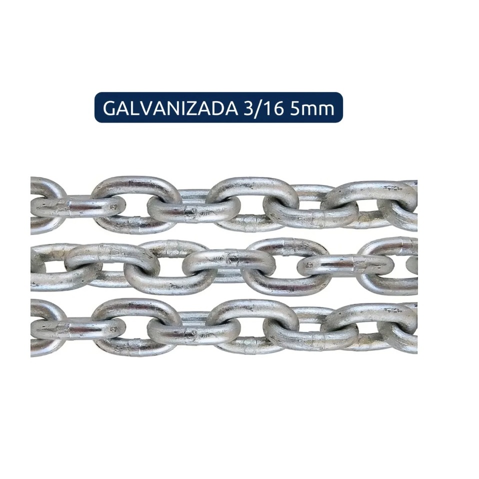 Corrente Aço Galvanizado 5mm Estacionamento, Balanço, Parquinho, Estacionamento, Bicicleta