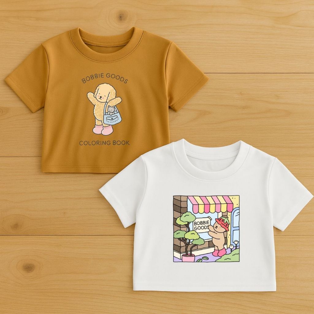 Conjunto Estampa Desenho De Colorir 2 Camisetas Estilosas Mini Diva Kit 2 Blusas Verão Confortável Estilosa