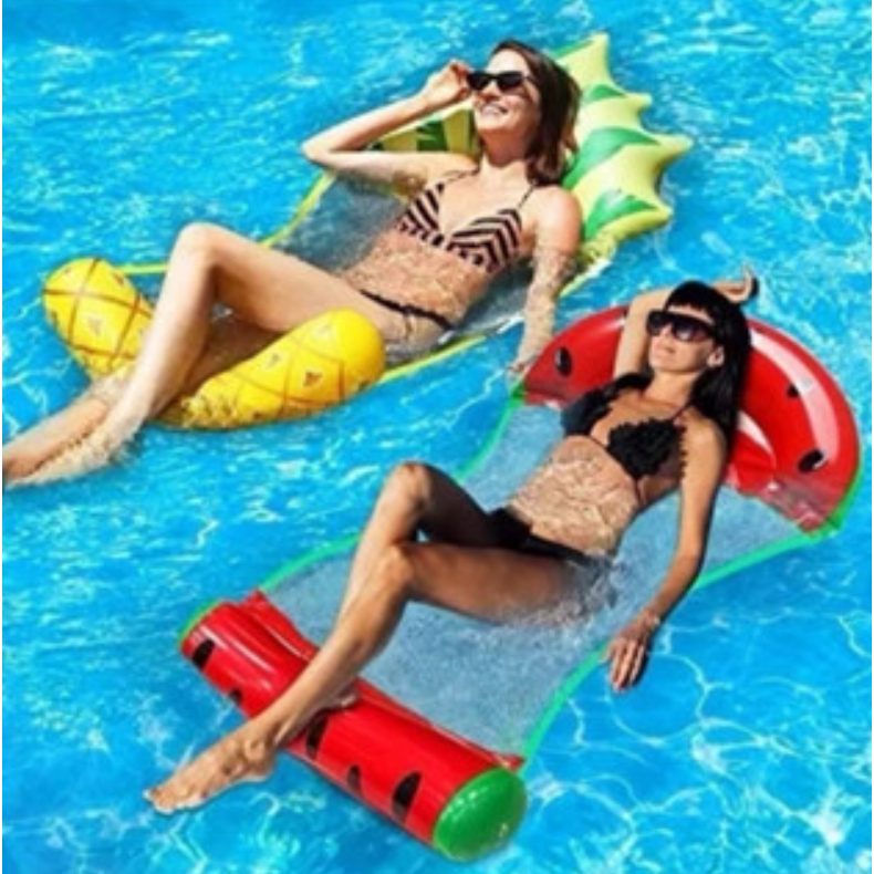 Boia Rede Para Piscina Praia Cama Flutuante Colchão Deitado Reclinável Inflável Verão