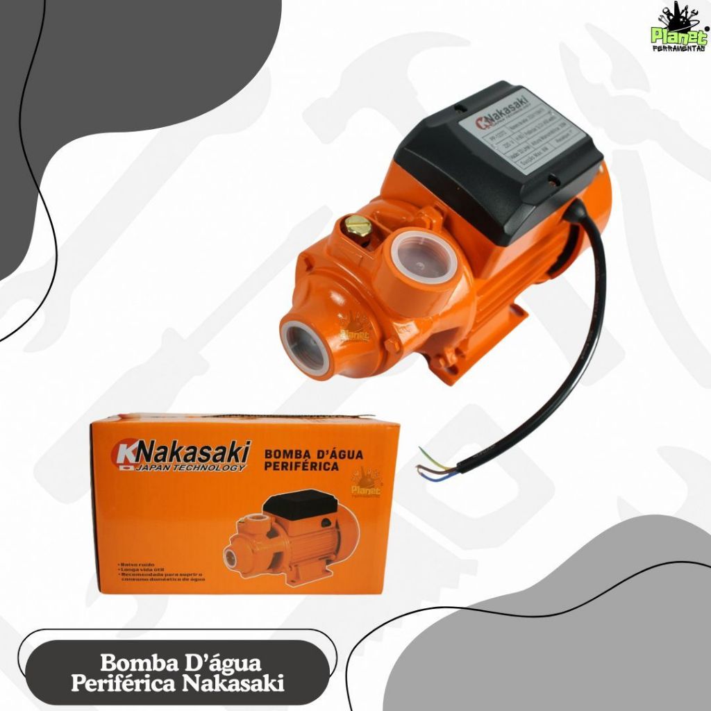 Bomba D'água Periférica 1/2hp Motobomba 220v Nakasaki