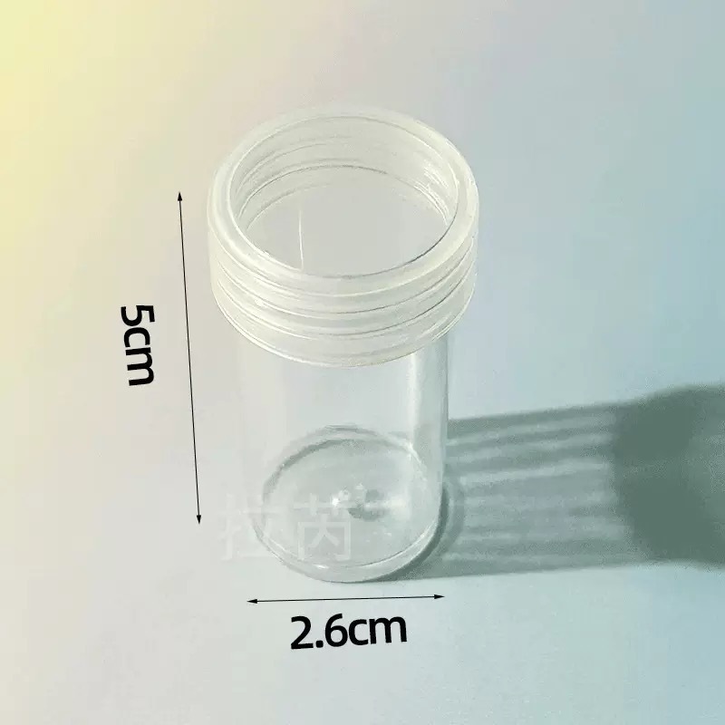 Pote de acrílico 5x2,5cm transparente conjunto 10/20/30/40/50 em Oferta na Shopee