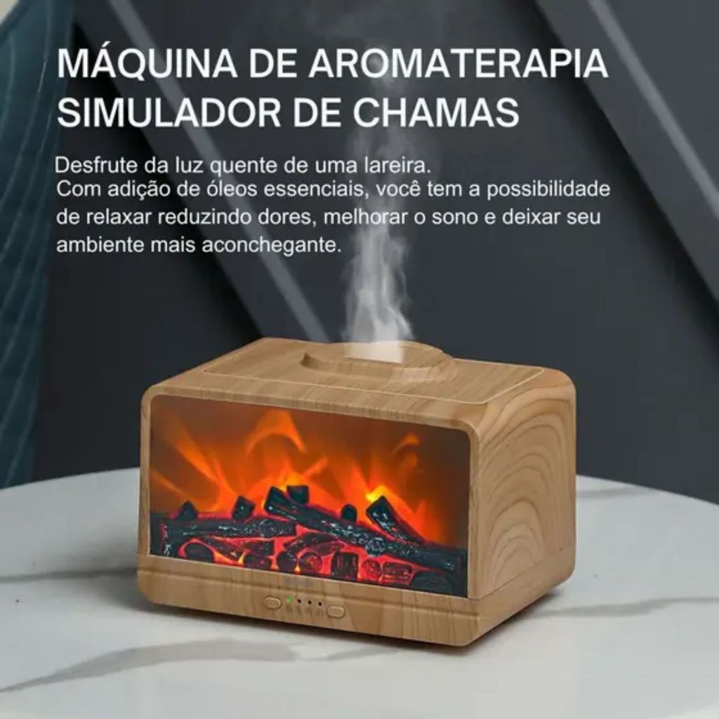 NOVAVIDA Umidificador e Difusor de Aromas Umidificador em Estilo Lareira Decorativa Ideal para Óleos Essenciais Aromat